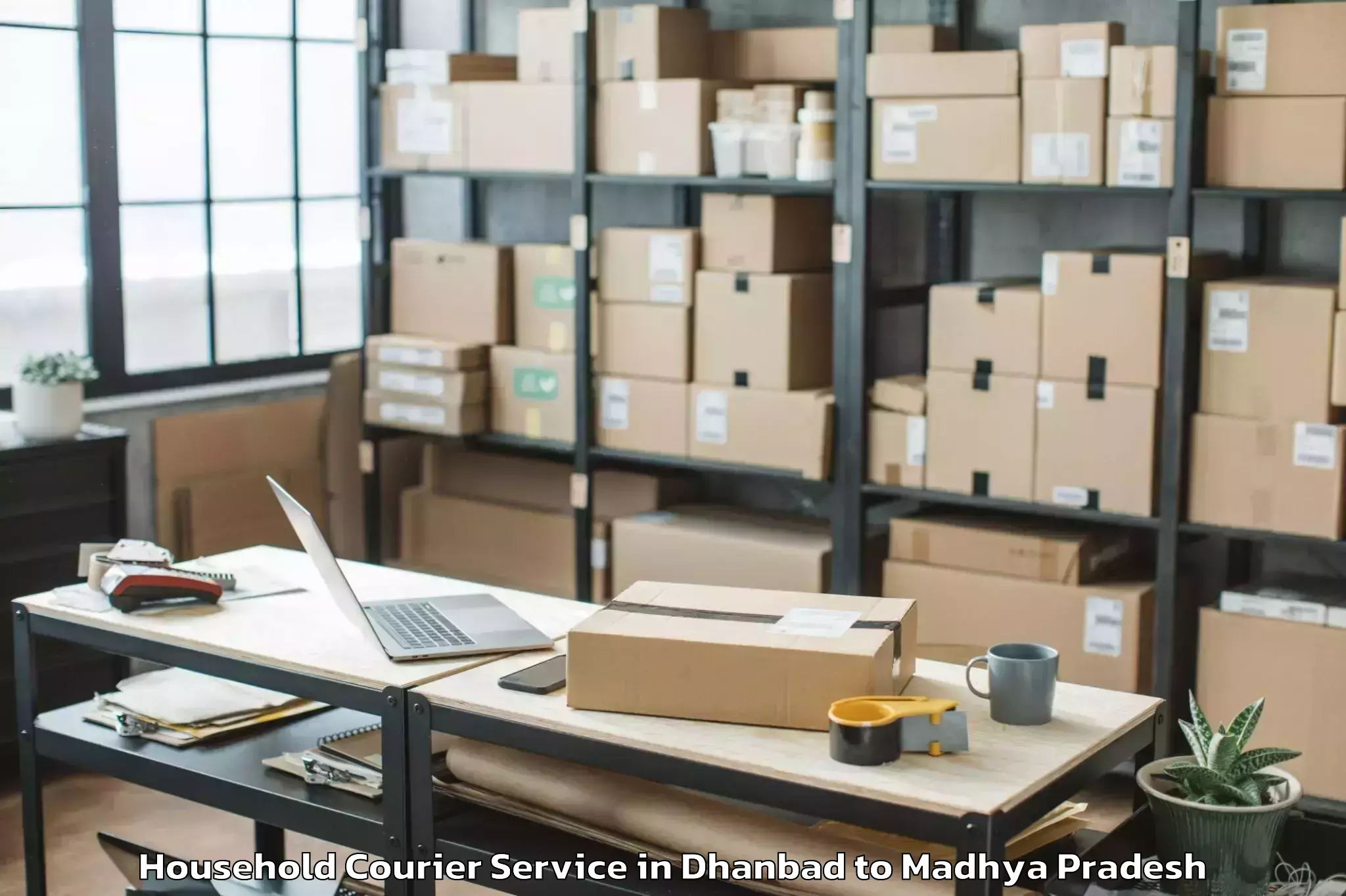 Reliable Dhanbad to Majhauli Household Courier